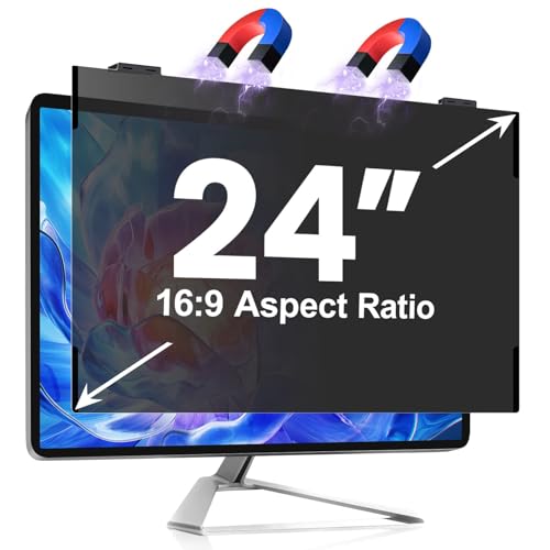 JEAPKA Magnetic 24 Inch Privacy Screen for Computer Monitor, Fit Frameless Monitor 16:9 Widescreen...