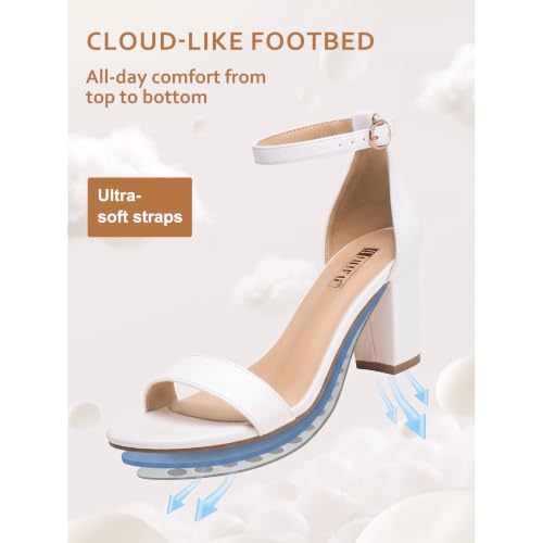 Image of IDIFU Women's 3 Inch Block Chunky Open Toe Heels Ankle Strap Heeled Sandal