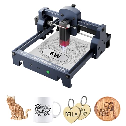 Acmer S1 6 W Máquina De Grabado Láser Portátil, Mini Grabadora Y Cortadora Láser, Precisión 0,04 Mm Para Bricolaje En Madera, Metal, Acrílico Y Cuero, Láser Clase 4, Grabador Láser Azul 130 X 130 Mm. Acmer S1 6 W Máquina De Grabado Láser Portátil, Mini Grabadora Y Cortadora Láser, Precisión 0,04 Mm Para Bricolaje En Madera, Metal, Acrílico Y Cuero, Láser Clase 4, Grabador Láser Azul 130 X 130 Mm.