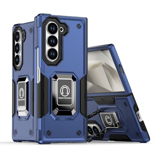 Coque bleu Galaxy Z Fold 5 pour éviter les chutes grâce à l'anneau intégré