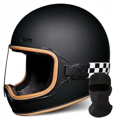 Retro Integralhelm Bdbrhfg Vintage Motorradhelm für Scooter und Touring