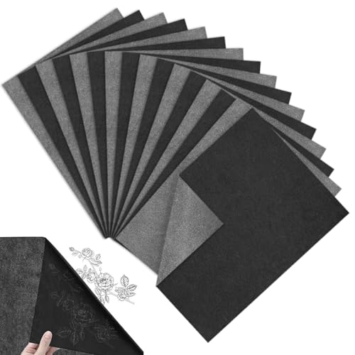 50 Sheets Transfer Paper Carbon Paper for Tracing Black Graphite Transfer Paper for Copy Paper Wood Canvas Artist Lettering Sketching (A4/8.3 x 11.7 Inches)