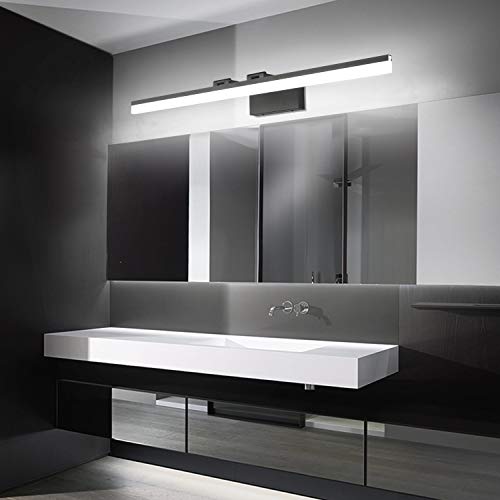 Image of SOLFART Modern Bathroom Light Fixtures 39.3Inch Modern LED Vanity Lights Above Mirror Fixture Acrylic Black Light Strip