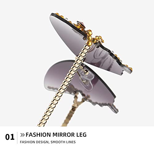 Tyghbn Diamond Butterfly Sunglasses,Trend Butterfly Sunglasses, Luxury Diamond Sunglasses, Gradient Butterfly Sunglasses (A) #TOP5