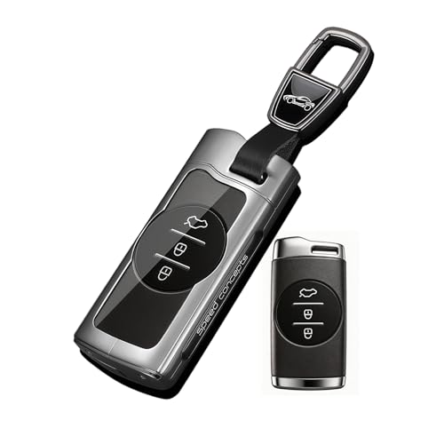 TECART Car Key fob Cover Fit for Chery Tiggo 4 Tiggo 5X Tiggo 7 Pro Tiggo 8 Pro Exeed TXL Tx Lx E3 E5 A3 A5 Metal Smart Key Case Protector Key Cover 3/4 Buttons Car Accessories Black