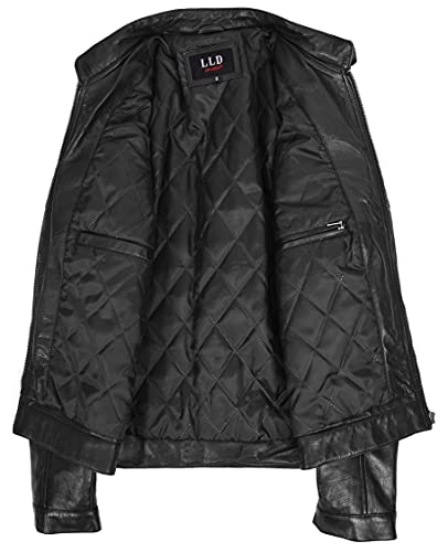 Chaqueta de cuero para hombre estilo Biker 3XL negra miniatura 6