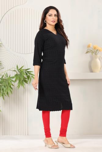 Image of DREAM & DZIRE Chikankari Kurti for Women of Cotton in Plus Size & Small Size.