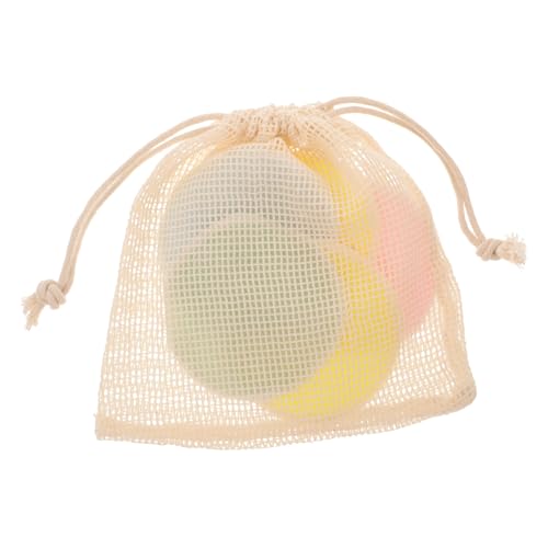 HAMPPLIES 5piezas Discos Reutilizables Desmaquillantes De Microfibra Doble Cara Almohadillas Limpieza Facial Suaves y Lavables Con Bolsa De Algodón Con Cordón Para Cuidado Diario Mujer