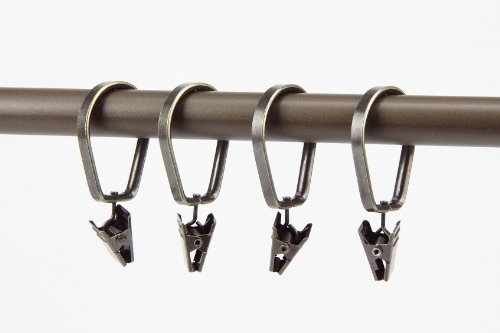 A&F Rod Decor - 10 Deluxe Pivot Clip Rings for 5/8 inch Rod - Antique Brass