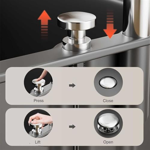 Évier autoportant avec lavabo profond et support réglable à roulettes - 4