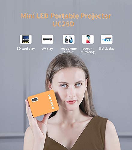 Mini Projetor de Telefone Celular, Projetor de VíDeo PortáTil, Suporta Tela Full HD, Adequado Para E