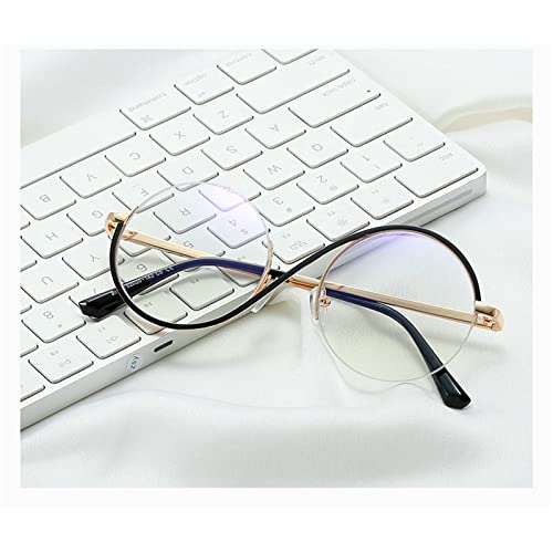Image of willochra unique Round Blue Light Blocking Glasses for women Elphaba Glasses Metal Frame Computer Anti Eyestrain Eyeglasses