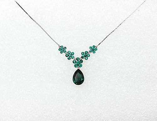 Image of Faship Gorgeous Rhinestone Crystal Floral Necklace Earrings Set