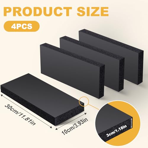 4 Stück Garagen Wandschutz 30 x 10 x 3 cm, Selbstklebend Autotür Wandschutz, Autotür Schutz Garagenwand, 3cm Extra Dicker Auto Schutz, Schwarz Kantenschutz Schaumstoff für Garage, Parkplatz, Carport
