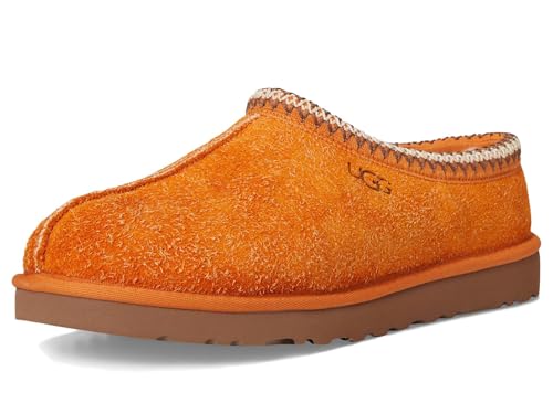 UGG Men's Tasman Shaggy Suede Slipper, Dark Apricot, 12