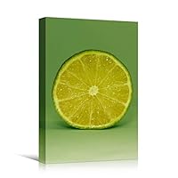Canvas Wall Art Lime Portrait Chic Citrus Colorful Fruit Kitchen Multicolor Photography - 12x18 inches