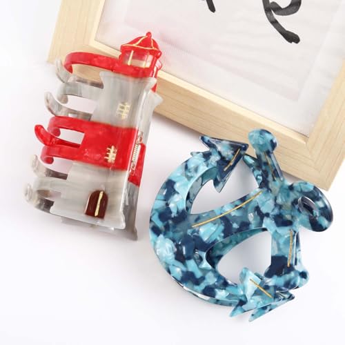 Personalized Navigation Anchor Acetate Hair Claw Clip for Women Girls Gift Mother Day Gift Holiday Fun Hair Accessories 1 Piece