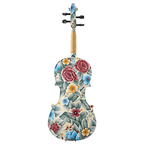 Kinglos 4/4 Cold-Rock Colored Ebony Fitted Solid Wood Violin Kit with Case, Shoulder Rest, Bow, Rosin, Manual, Extra Bridge and Strings Full Size