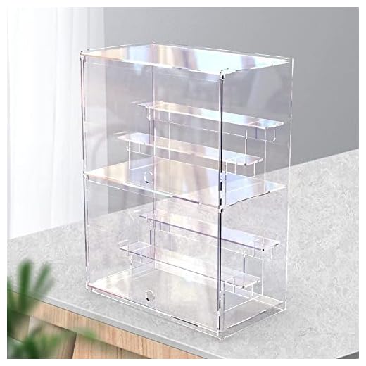 Nynelly 2 Tier Acrylic Display Case for Collectibles, Clear Acrylic Display Boxes with Door and Shelf, Assemble Countertop Acrylic Boxes for Display Action Figures,Funko Pop, Toys,12“Lx6.9 Wx16.7 H