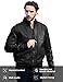 WenVen Men's Stand Collar Fleece Lined Bomber Faux Leather Jacket Warm Winter Coat