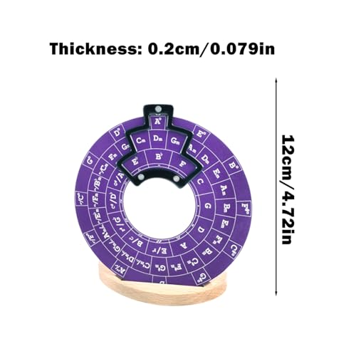 Cercle de cinquième roue et disque de théorie musicale pour guitare avec support - 5