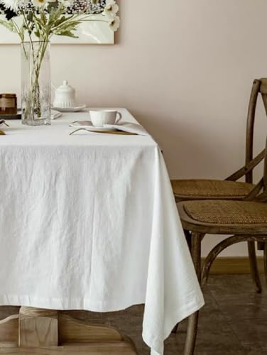 BUYSK Off White Tablecloth, 100% Cotton Fabric Table Cloth for Festival Picnic Wedding Party and DIY Dye Project - Image 2