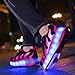 Ufatansy Roller Skate Shoes with Wheels LED Fashion Sneakers Kids Roller Tennis Shoes Girls Boys (3.5 M US=CN35, Black/Rose)