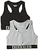 Calvin Klein 2 Pack Bralette Intense Bustino, Grigio (1 Grey Heather/1 Black 029), 12-14 Anni (Pacco da 2) Bambina
