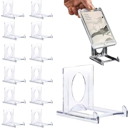 HZHSSG Soportes para Cartas de Colección – Pack de 12, Soporte Ajustable de Acrílico Premium para Cartas Graded, PSA, Cartas Deportivas y de Colección