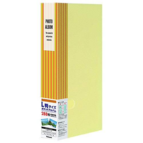 Nakabayashi PHE3288A-Y Pocket Album Photo Holder, L Size, 288 Stripes, Yellow
