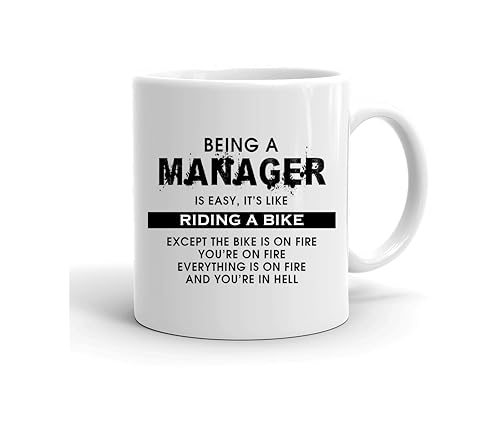 GrassVillage Funny Manager Mug Being a Manager is Easy Like Riding a Bike Sarcastic Work Gift for Boss Supervisor Colleague Office Humor Birthday Leaving Gift 11oz White Ceramic Cup