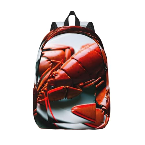 Sac à dos noir imprimé homard pour ordinateur et week-end
