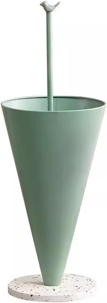 Luxury Style Decorative Umbrella Stand with Creative Umbrella Shape Basket Bird Handle Design for Entrance Home Decor or Gift (Green)