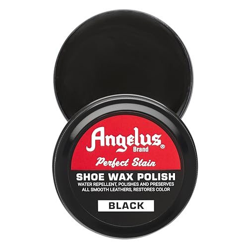Angelus Perfect Stain Shoe Wax Polish, Professional Shoe Polish Solid Paste Wax For Leather Shoes & Boots, 3 fl oz, Black