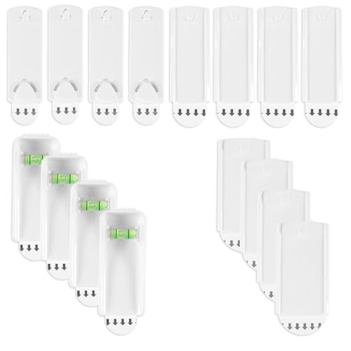 Image of 16 Pcs Large Universal Frame Hanger,Multi Style Damage Free Picture Hanging Hooks Heavy Duty,No Nails Plastic Picture Hooks