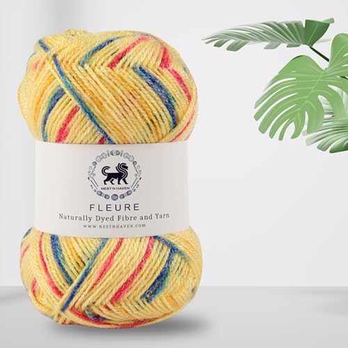 Image of Nestnhaven Acrowools Fleure Hand Knitting and Crochet Yarn. Pack of 1 Ball - 100gms. Shade no - NNHF (Multicolor23) | (400 Gm)