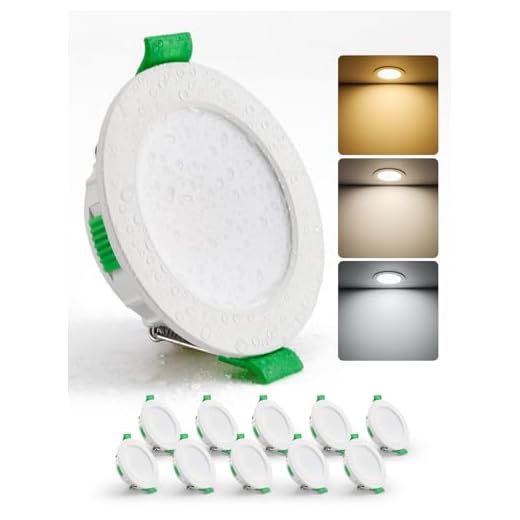 HOMEOW LED Einbaustrahler 230V 55mm – 68mm Lochmaß, 4W LED Spot Warmweiß Neutralweiß Kaltweiß, Einbauleuchten Deckenspot Einbau Ultra Flach IP44 für Bad, 10er Set