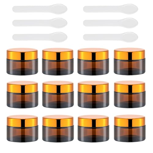 Lil Ray Amber Jars with Gold Lids