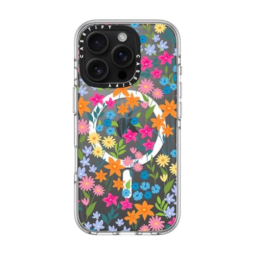 Coque compatible MagSafe iPhone 16 Pro CASETiFY transparente à motif floral - 2