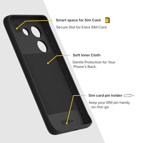Image of Pikkme Back Cover for Vivo T3 Pro 5G / iQOO Z9s Pro 5G Camera Protection 3D Hexa Cube Design Silicone Protective Bumper Case (Black)