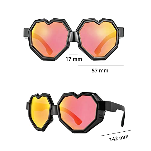Image of laureles Fashion Pearl Heart Shaped Goggle Y2K Sunglasses Women One Piece Oversized Love Sun Glasses Men
