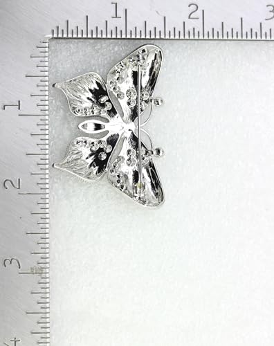 Image of Gorgeous Rhinestone Crystal Enamel Butterfly Pin Brooch