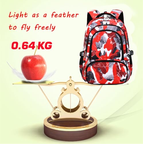 Image of Ladyzone Camo School Backpack Lunch Box Set Lightweight Schoolbag Travel Camp Outdoor Daypack