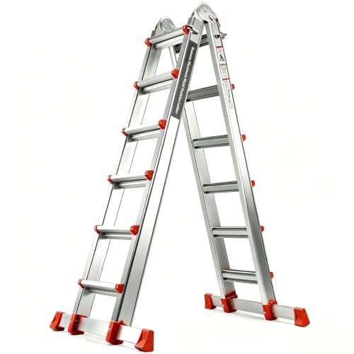 Image of Soctone Ladder, A Frame Extension Ladder, 22.5 Ft Multi Position Ladder
