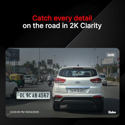 Image of Qubo 3-Channel Dashcam Trio by Hero Group (Front+Rear+Cabin Camera) [New Launch] | 2K QHD | Built-in Wi-Fi & GPS | Wide FOV | IR Night Vision | App Control | Supports up to 1TB SD Card