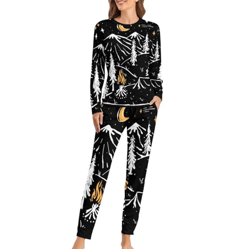 Pyjama femme Lune De Bois : ensemble de nuit manches longues et pantalon anti-frissons