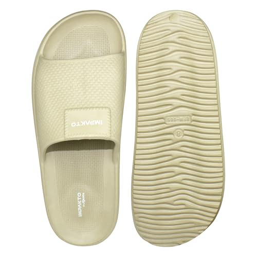 Image of Impakto By Ajanta Sliders for Men || Waterproof & Everyday Flip Flops for Gents || Slippers with Cushion Foot Bed || Anti-Slip Sole || Sweat Free || Super Flexible