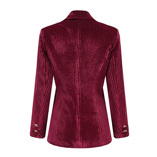 YUNCLOS Womens Velvet Blazer Jacket Slim Fit 1 Button Casual Lapel Office Dress Coat2
