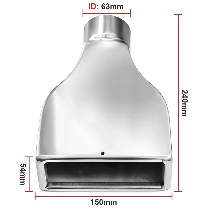 Embout d'échappement rectangulaire premium en acier inox durable 9.45 pouces