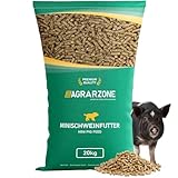 Agrarzone Minischweinfutter Pellets 20 kg - Schweinefutter für Minischweine, Zwergschweine & Teacup - 100% Gentechnikfrei & Mehrfach gereinigt